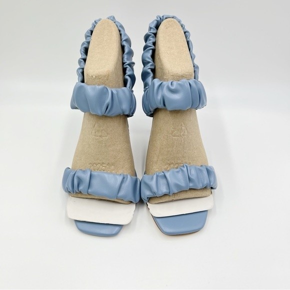 Nine West Womens Size 6 Light Blue Faux Vegan Leather Barbie Sandals Heels Shoes - Picture 3 of 16